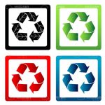 Vector Recycling Icons 4 Pack